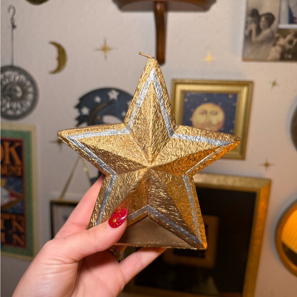 Whimsy Celestial Gold Star Candle